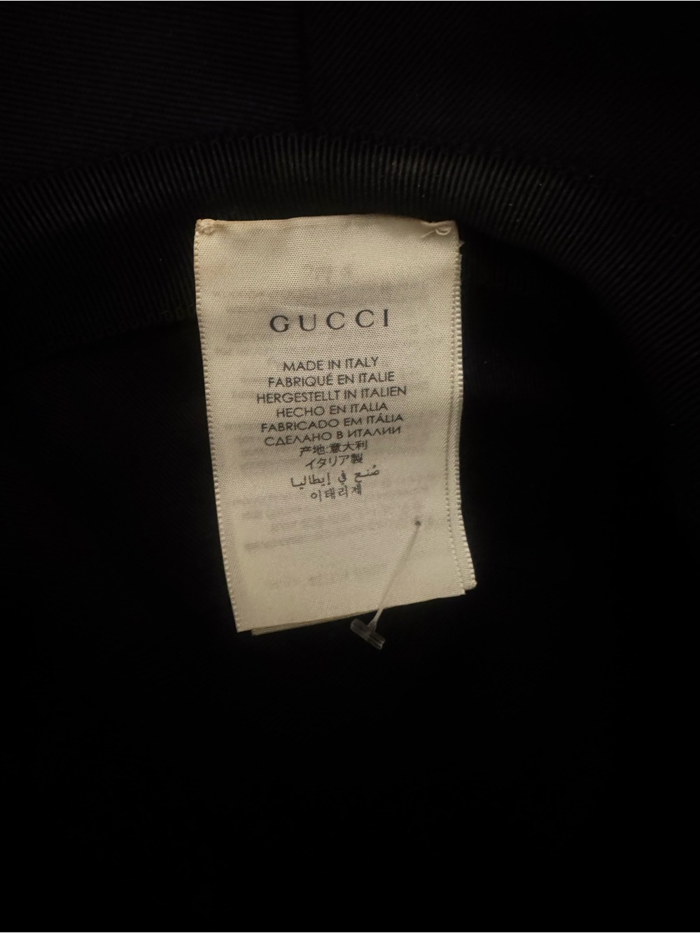 Gucci Black Bucket Hat with Red Logo Patch - Picture 3 of 4